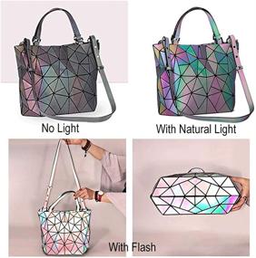 img 1 attached to 👜 Geometric LED Handbags: Sustainable Holographic Women's Handbags & Wallets