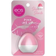 💄 eos shea + shade tinted lip balm - pink me up, long lasting moisturizing lip care for dry lips, gluten free, 0.25 oz logo