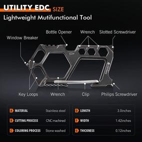 img 2 attached to 🔧 10-in-1 Stainless Steel Multitool Carabiner Keychain: Tactical Survival Gear with Glass Breaker, Bottle Opener, Wrench, Screw Drivers & More for EDC, Pocket, and Backpack