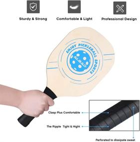 img 2 attached to 🏓 Durable Pickleball Paddle Bundle - Premium 4 Pack, Professional Indoor & Outdoor Set, Lightweight Racket with 4 Wood Paddles, 6 Yellow Balls, and 1 Carrying Bag