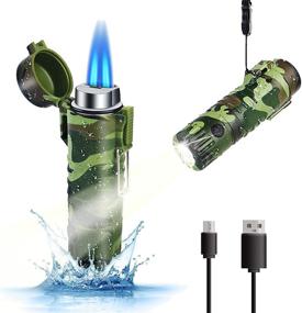 img 4 attached to Versatile Torch Lighter with Waterproof Flashlight and Adjustable 🔥 Jet Flame - Perfect for Christmas, Adventure, Camping, BBQ, and More!