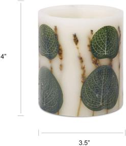 img 1 attached to 🕯️ Matchless Flameless Pillar Candle: Small LED Candle with Embedded Spring Eucalyptus, Lavender Vanilla Scent, Ivory Wax, 5 Hour Timer