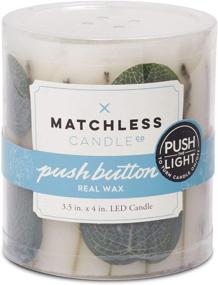 img 3 attached to 🕯️ Matchless Flameless Pillar Candle: Small LED Candle with Embedded Spring Eucalyptus, Lavender Vanilla Scent, Ivory Wax, 5 Hour Timer