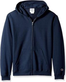 img 1 attached to 🔥 Champion Double Dry Fleece Full Zip Hooded Sweatshirt for Boys
