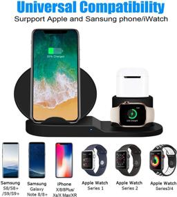 img 3 attached to 3-in-1 Wireless Charging Station Stand Dock for Apple Watch, iPhone, and AirPods – Compatible with iPhone X/XS/XR/Xs Max/8 Plus, iWatch, AirPods 1 & 2, Samsung