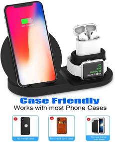 img 2 attached to 3-in-1 Wireless Charging Station Stand Dock for Apple Watch, iPhone, and AirPods – Compatible with iPhone X/XS/XR/Xs Max/8 Plus, iWatch, AirPods 1 & 2, Samsung