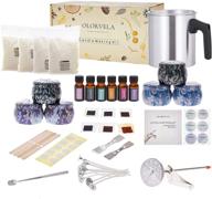🕯️ olorvela complete soy candle making kit for adults - includes soy wax flakes, melting pot, instructions, and flower candle tins - supplies to create 6 scented candles logo