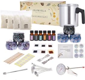 img 4 attached to 🕯️ olorvela Complete Soy Candle Making Kit for Adults - Includes Soy Wax Flakes, Melting Pot, Instructions, and Flower Candle Tins - Supplies to Create 6 Scented Candles