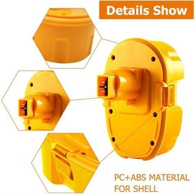 img 1 attached to 🔋 High-Capacity 14.4V Dewalt Battery Set: 2-Pack 3.0Ah Ni-Mh Replacement for DW9094, XRP DC9091