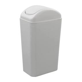 img 4 attached to 🗑️ Ponpong Plastic Swing Top Trash Can - 3.5 Gallon Garbage Can with Swing Lid - White - 1 Pack