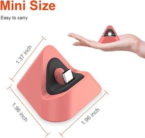 img 3 attached to NexiGo Charger Dock: Compact Triangular Charger Docking Station for Nintendo Switch Lite in Coral with Type C Port