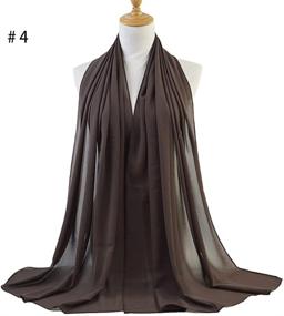 img 3 attached to QYMY Chiffon Scarves Muslim Chiffon Women's Accessories for Scarves & Wraps