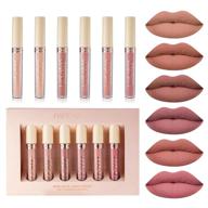 💄 bonniestore 6pcs matte liquid lipstick set - nude colors, long-lasting & waterproof lip gloss for women makeup (set b) logo
