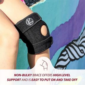 img 3 attached to 🩺 Optimal Adjustable Knee Brace Support for Kids - Youth Knee Support for Arthritis, ACL, MCL, LCL, Sports Exercise, Meniscus Tear, Dance. Neoprene Stabilizer Wrap with Open Patella for Children, Boys, Girls (Black)