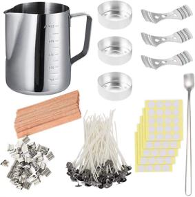 img 4 attached to Complete DIY Candle Making Set: 600ml Pouring Pot, Candle Wicks, Wood Natural Wicks, Sticker, Holder, Spoon, Aluminum Mold | Low Smoke