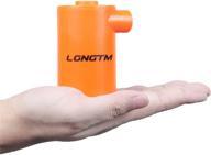 🔋 longtm battery air pump: portable usb rechargeable inflator for quick inflate - ideal for pool floats, air mattress, swimming ring (orange) logo