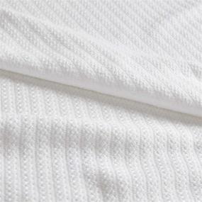 img 1 attached to 🛏️ Premium Soft and Cozy Madison Park Liquid Luxury Blanket 100% Ring Spun Cotton for Full/Queen Bed, Couch, or Sofa in White