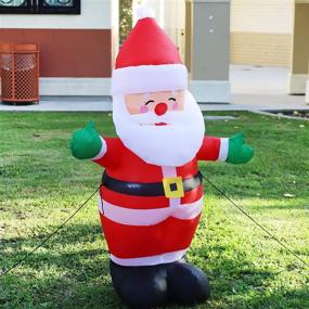 img 3 attached to 🎅 5 FT Christmas Inflatable Outdoor Smiley Santa Claus - Clearance Blow Up Yard Decoration with LED Lights - Ideal for Holiday, Party, Xmas, Yard, Garden