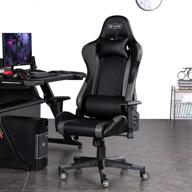 🎮 smax high back video game chair for adults - ergonomic pu leather gaming chair with adjustable height, swivel, recliner, headrest, and lumbar support - black and grey логотип