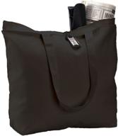 👜 value pack: set of 6 large tote bags with zippered closure - heavy canvas, black logo