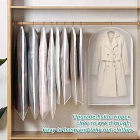 img 3 attached to 👕 Romise Unique Design Garment Bags: Clear Lightweight Suit Bags for Closet Storage & Travel - Pack of 6