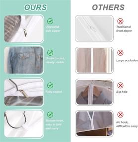 img 2 attached to 👕 Romise Unique Design Garment Bags: Clear Lightweight Suit Bags for Closet Storage & Travel - Pack of 6