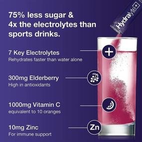 img 2 attached to Hydralyte Electrolyte Hydration Powder Packets - Immunity Boost with Vitamin 🍇 C, Elderberry, Zinc, Antioxidants - Natural Berry Blast Flavor, Instant Dissolve, 20ct