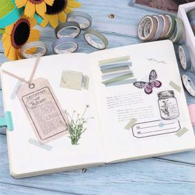 img 2 attached to 🎨 12 рулонов набор Washi-ленты, NogaMoga, однотонные цвета, 7.5 мм шириной - 12 ярких цветов - декоративные маскирующие ленты для искусства, ремесел, бультеней, планеров и скрапбукинга.