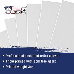 img 1 attached to 🎨 U.S. Art Supply 16x20 Натянутый холст Super Value 20-Pack - Профессиональный белый чистый 5/8-дюймовый профиль Плотный гипс Кислотоустойчивая резинка Большая упаковка - Рисование, Акриловое выливание, Масляная краска