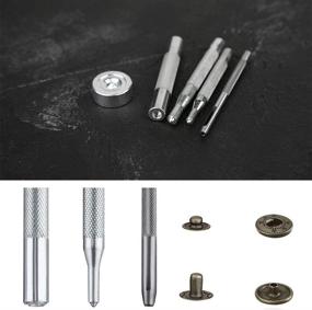 img 2 attached to 🔒 Premium Leather Snap Fasteners Kit: Stainless Steel Buttons for Marine Boat Canvas – Complete Set with Punching Tool Kit (2 Components, 40 Pcs Each)