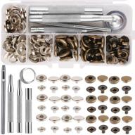 🔒 premium leather snap fasteners kit: stainless steel buttons for marine boat canvas – complete set with punching tool kit (2 components, 40 pcs each) logo