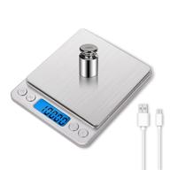 🍽️ small food scale - digital gram and ounce scale, usb rechargeable, accurate measurements to 0.01g/0.001oz, meiya kitchen scale for soap making, jewelry, baking, tare function, includes battery and 2 trays логотип