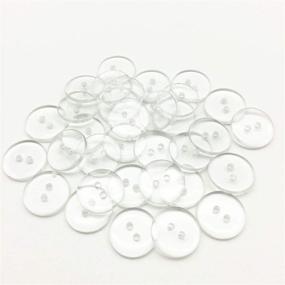 img 1 attached to 🔘 100-Pack of 15mm Clear Transparent Resin Round Sewing Shirt Button Embellishments by COLIBYOU