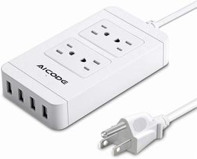 img 4 attached to AICODE Surge Protector Power Strip with USB - 4 Outlets, 4 USB Ports, 6ft Cord