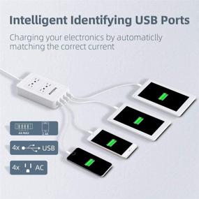 img 2 attached to AICODE Surge Protector Power Strip with USB - 4 Outlets, 4 USB Ports, 6ft Cord