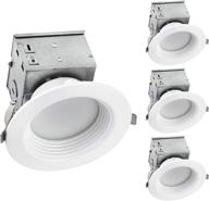 💡 ostwin (4 pack) 4 inch canless led recessed light: dimmable downlight fixture for wet locations, 10w (75w eqv), 800 lm, 4000k bright white, ic rated, etl listed логотип