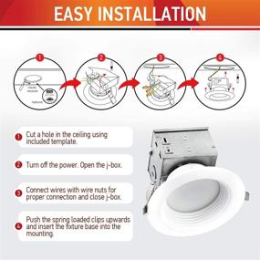 img 1 attached to 💡 OSTWIN (4 Pack) 4 Inch Canless LED Recessed Light: Dimmable Downlight Fixture for Wet Locations, 10W (75W Eqv), 800 Lm, 4000K Bright White, IC Rated, ETL Listed