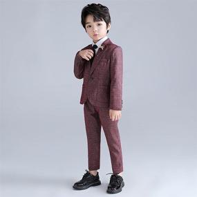 img 2 attached to Plaid Blazer Casual Classic Outfits Boys' Clothing for Suits & Sport Coats