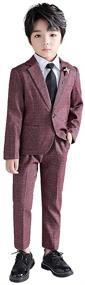 img 3 attached to Plaid Blazer Casual Classic Outfits Boys' Clothing for Suits & Sport Coats