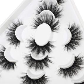 img 2 attached to 🐾 Pawotence 6D Mink Lashes: 6 Pairs of 3D Fluffy Thick Volume Crossed Faux Mink Eyelashes for Dramatic, Long-lasting Makeup Looks