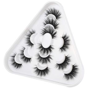 img 3 attached to 🐾 Pawotence 6D Mink Lashes: 6 Pairs of 3D Fluffy Thick Volume Crossed Faux Mink Eyelashes for Dramatic, Long-lasting Makeup Looks