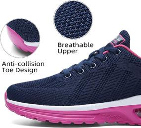 img 3 attached to Lamincoa Sneakers Lightweight Outdooor Blue Pink Women's Shoes in Athletic