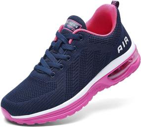 img 4 attached to Lamincoa Sneakers Lightweight Outdooor Blue Pink Women's Shoes in Athletic