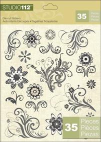 img 1 attached to 🎨 K&Company Studio 112 Die-Cut Stickers: Elegant Swirl Designs for Crafting