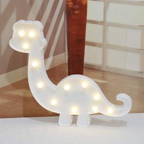 img 1 attached to Dinosaur Decorations for Kids: Battery Operated Marquee Dinosaur Wall Decoration and Table Lamp – Perfect Gift for Dinosaur Lovers