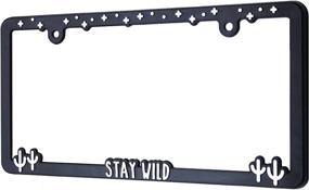 img 4 attached to 🚘 Stay Wild Spiffy License Plate Frame - Vibrant Raised Lettering, Heavy Duty Polyurethane - for US/CAN Vehicles - Strong Securing Clips - Original Design - Made in The USA