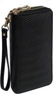 👜 женское кошелек для руки двойного размера коричневой отделки с чекбуком и пасспортом: сумки, кошельки и кошелек на руку. логотип