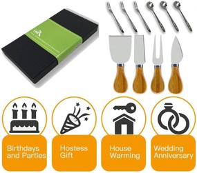 img 1 attached to 🧀 IMANYA 10-Piece Cheese Knives Set: Elegant Stainless Steel Knives, Bamboo Handle - Perfect Gifts for Housewarming, Birthday, Wedding, Thanksgiving & Christmas