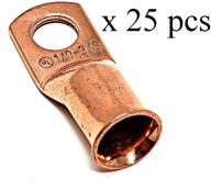 25 count wni ul 1/0 gauge x 3/8 pure copper battery welding cable lug connector ring terminals for enhanced seo logo