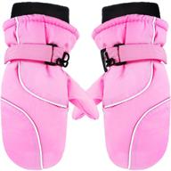 🧤 cold weather mittens for girls - waterproof cotton lined accessories for winter logo